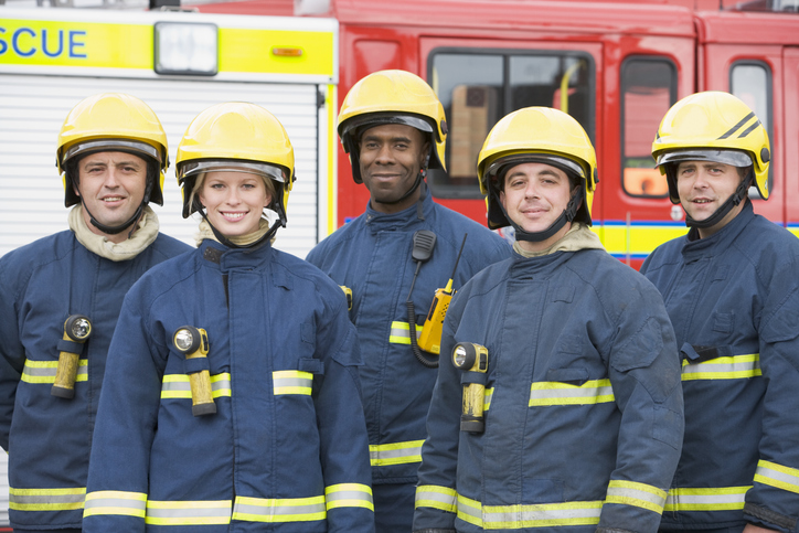 A group portrait of Firefighters who are members of the Firefighters' Pension Scheme